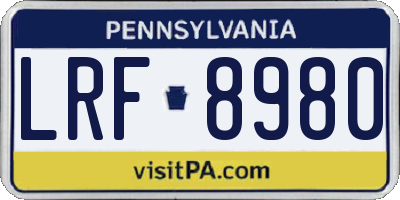 PA license plate LRF8980