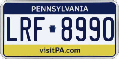 PA license plate LRF8990