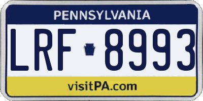PA license plate LRF8993