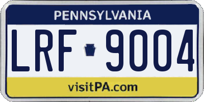 PA license plate LRF9004