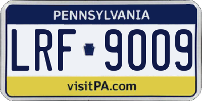 PA license plate LRF9009