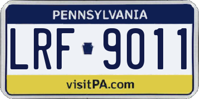 PA license plate LRF9011