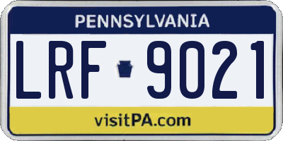 PA license plate LRF9021