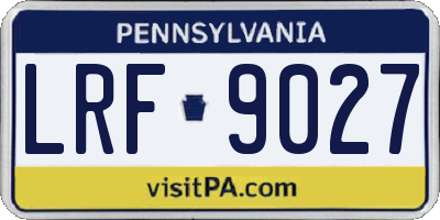 PA license plate LRF9027