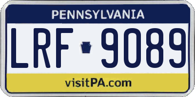 PA license plate LRF9089