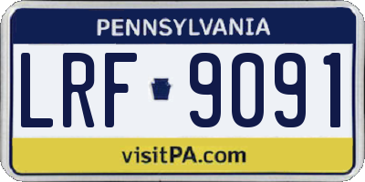 PA license plate LRF9091