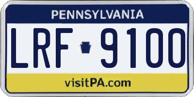 PA license plate LRF9100
