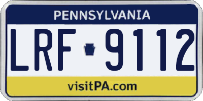 PA license plate LRF9112