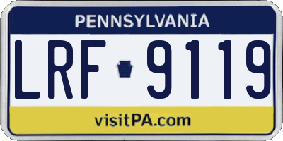 PA license plate LRF9119