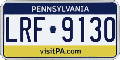 PA license plate LRF9130