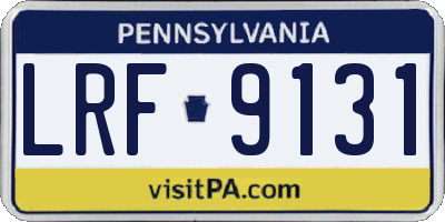 PA license plate LRF9131