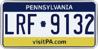 PA license plate LRF9132