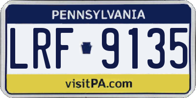 PA license plate LRF9135