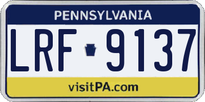 PA license plate LRF9137
