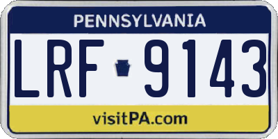 PA license plate LRF9143