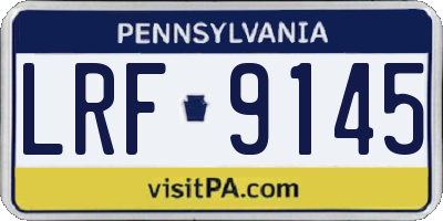 PA license plate LRF9145
