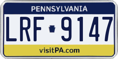 PA license plate LRF9147
