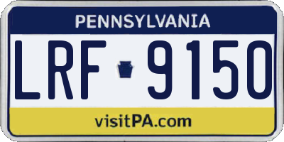 PA license plate LRF9150