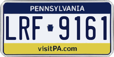 PA license plate LRF9161