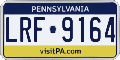 PA license plate LRF9164