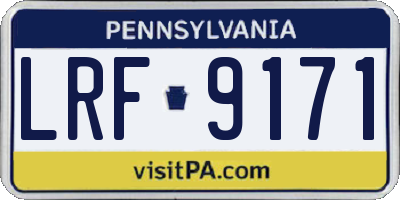 PA license plate LRF9171