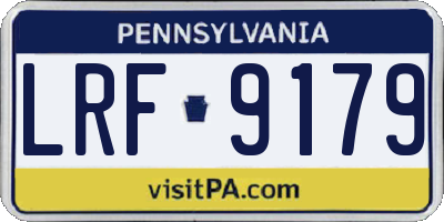 PA license plate LRF9179