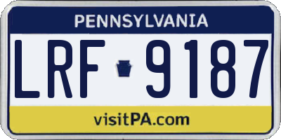 PA license plate LRF9187