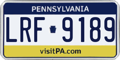 PA license plate LRF9189