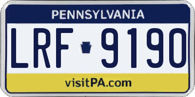 PA license plate LRF9190