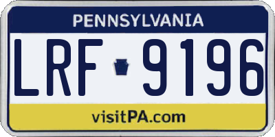 PA license plate LRF9196