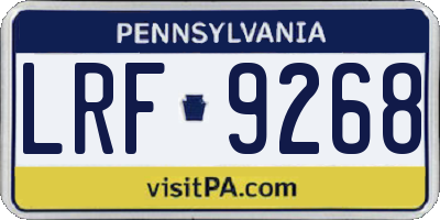 PA license plate LRF9268