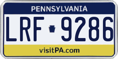 PA license plate LRF9286