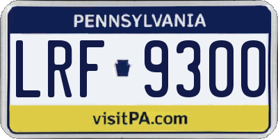 PA license plate LRF9300