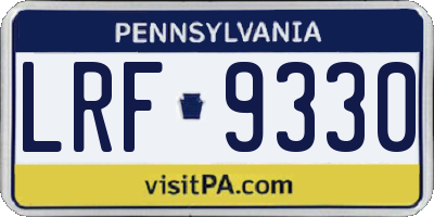 PA license plate LRF9330