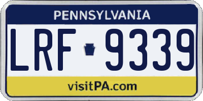 PA license plate LRF9339