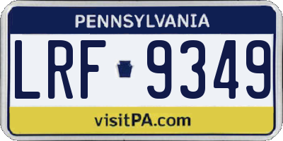 PA license plate LRF9349