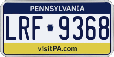 PA license plate LRF9368