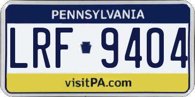 PA license plate LRF9404