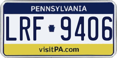 PA license plate LRF9406