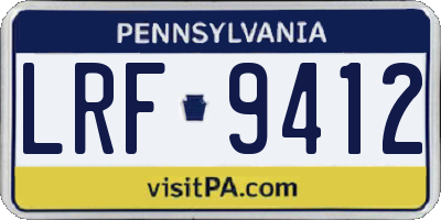 PA license plate LRF9412