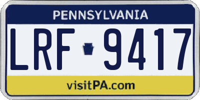PA license plate LRF9417