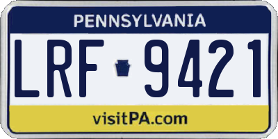 PA license plate LRF9421