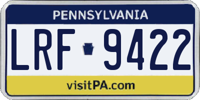 PA license plate LRF9422