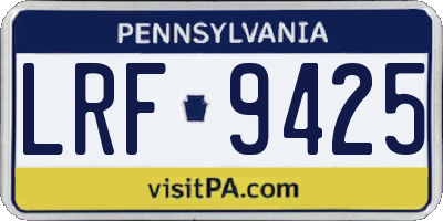 PA license plate LRF9425