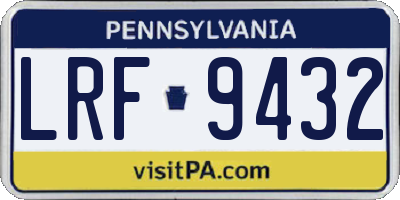 PA license plate LRF9432