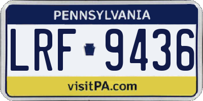 PA license plate LRF9436