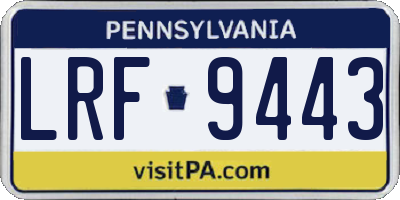 PA license plate LRF9443