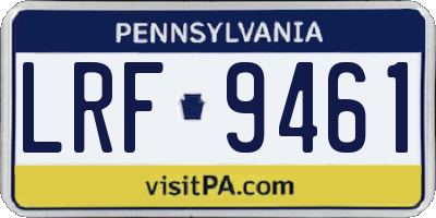 PA license plate LRF9461