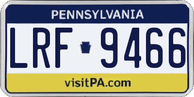 PA license plate LRF9466