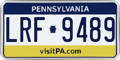 PA license plate LRF9489